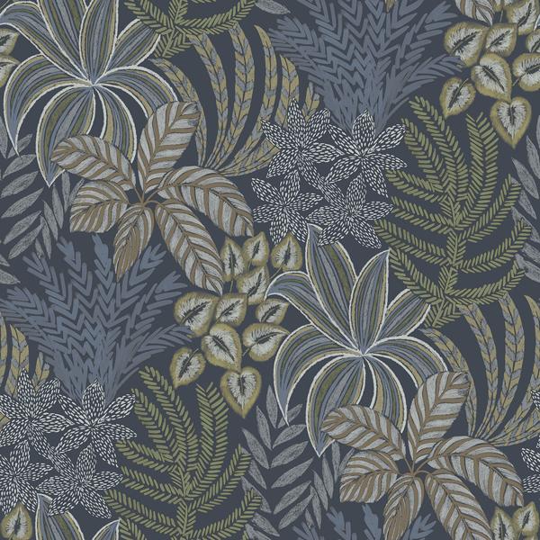a street prints Sumner Navy Woodland Botanical Wallpaper