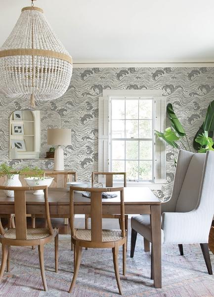 A Street Prints Swell Charcoal Ocean Wave Wallpaper