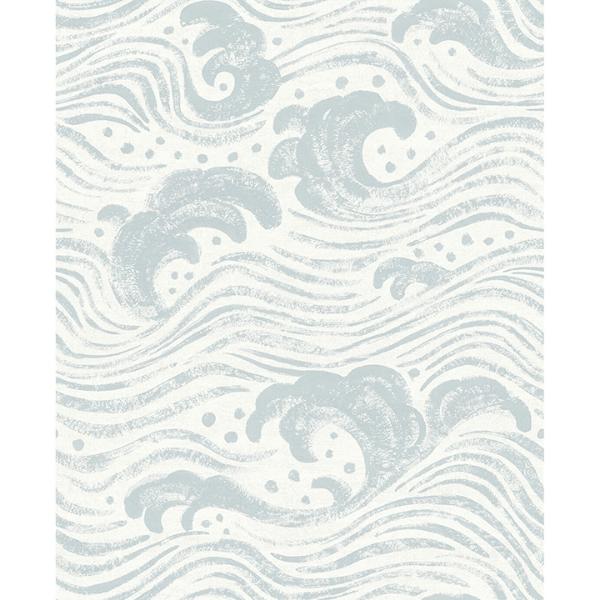 a street prints Swell Light Blue Ocean Wave Wallpaper