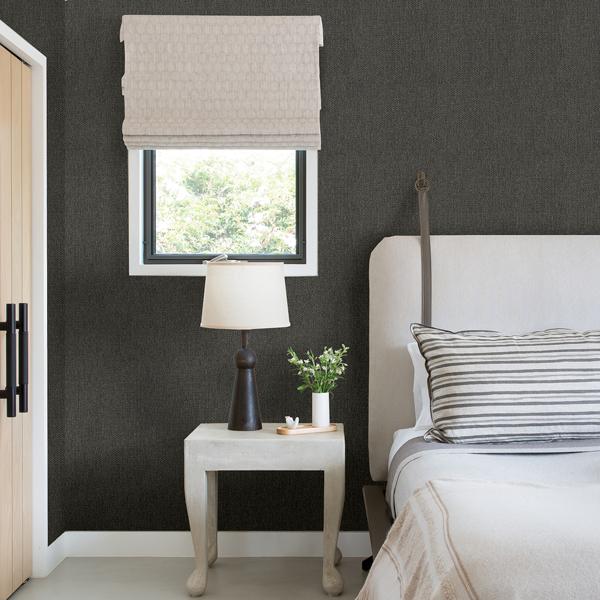 A Street Prints Sydney Charcoal Faux Linen Wallpaper