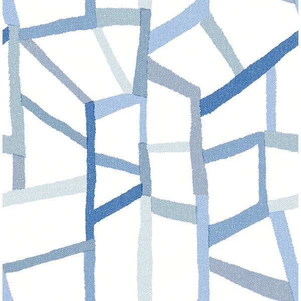 a street prints Tate Blue Geometric Linen Wallpaper