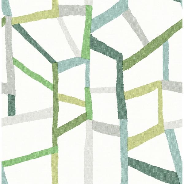 a street prints Tate Green Geometric Linen Wallpaper