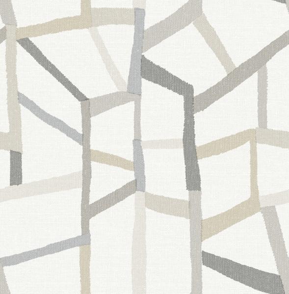 a street prints Tate Grey Geometric Linen Wallpaper