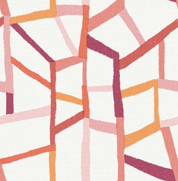 a street prints Tate Pink Geometric Linen Wallpaper