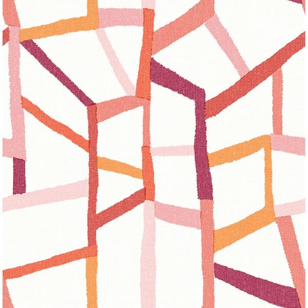 a street prints Tate Pink Geometric Linen Wallpaper