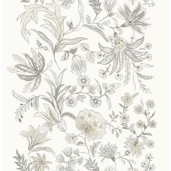 a street prints Teonna Light Grey Floral Stripe Wallpaper