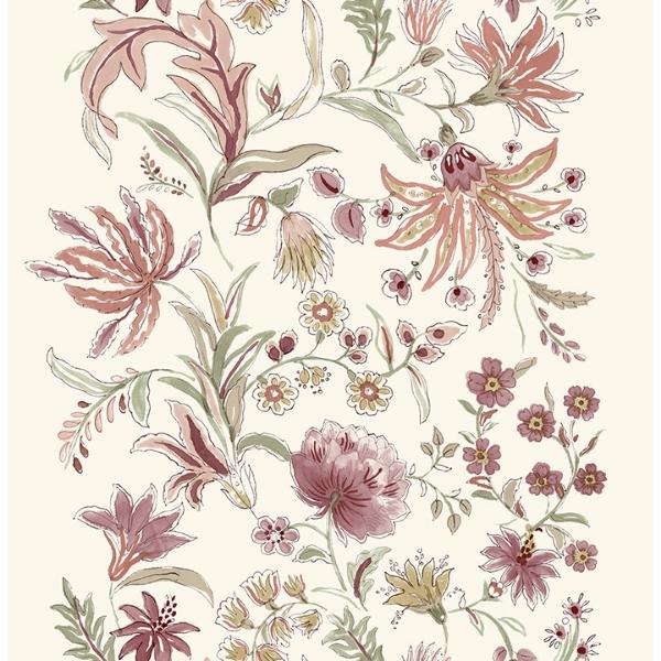 a street prints Teonna Raspberry Floral Stripe Wallpaper