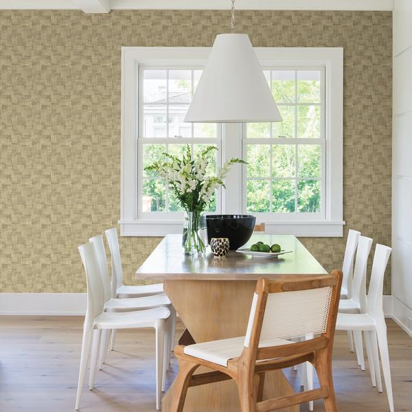 A Street Prints Ting Brown Abstract Woven Wallpaper
