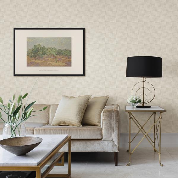 A Street Prints Ting Cream Abstract Woven Wallpaper