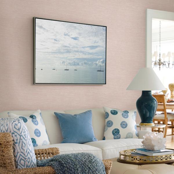 A Street Prints Tiverton Blush Faux Grasscloth Wallpaper