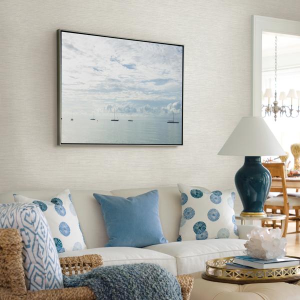 A Street Prints Tiverton Dove Faux Grasscloth Wallpaper