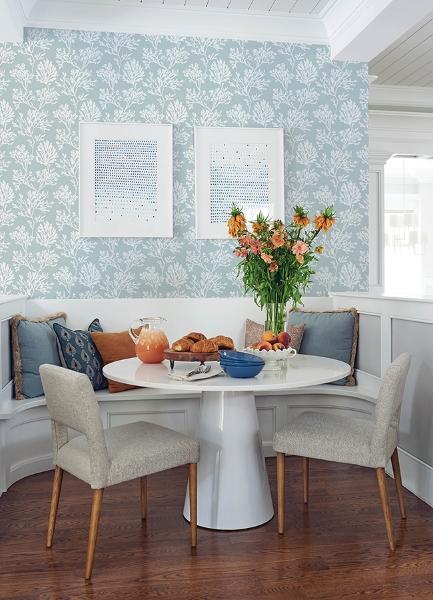 A Street Prints Tortuga Sky Blue Coral Weave Wallpaper
