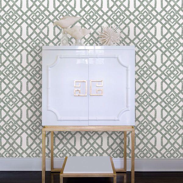 A Street Prints Traverse Dark Green Trellis Wallpaper