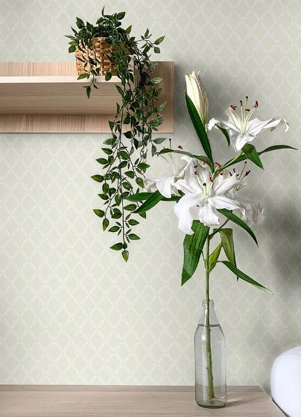 A Street Prints Trevor Khaki Leaf Trellis Wallpaper