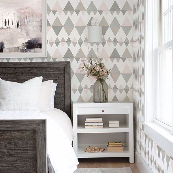 A Street Prints Trilogy Light Pink Geometric Wallpaper