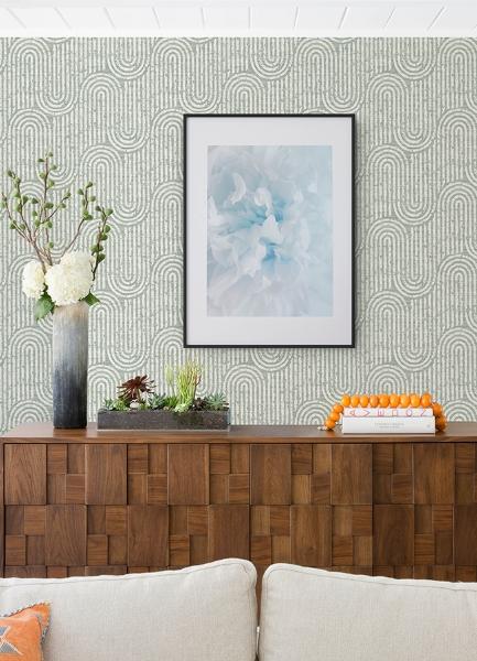 A Street Prints Trippet Sage Zen Waves Wallpaper By Scott Living