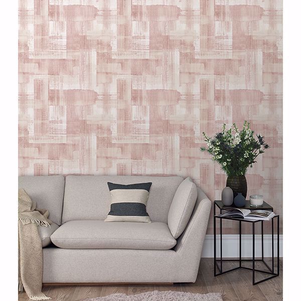 A Street Prints Trosa Light Pink Brushstroke Wallpaper
