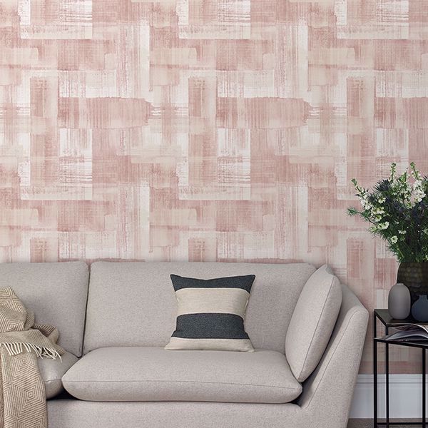 A Street Prints Trosa Light Pink Brushstroke Wallpaper