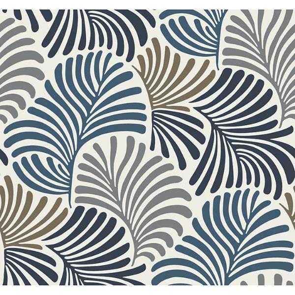 a street prints Trousdale Dark Blue Fanning Flora Wallpaper by Scott Living
