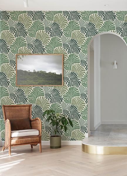 A Street Prints Trousdale Green Fanning Flora Wallpaper By Scott Living