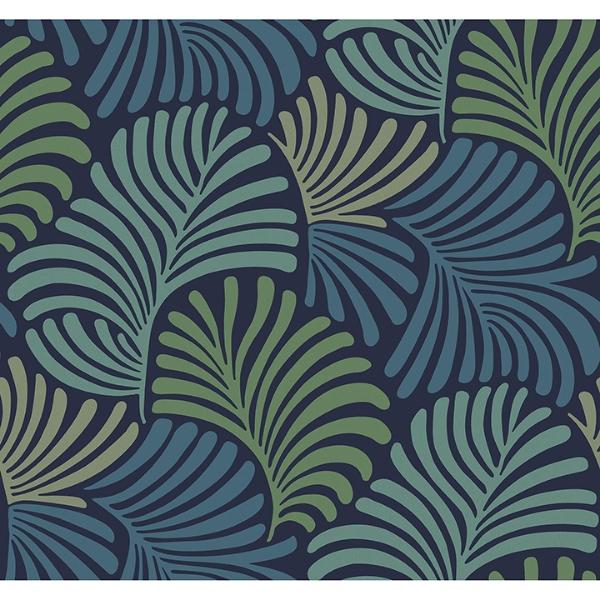 a street prints Trousdale Navy Fanning Flora Wallpaper by Scott Living