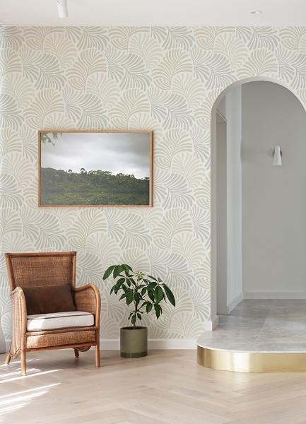 A Street Prints Trousdale Neutral Fanning Flora Wallpaper By Scott Living