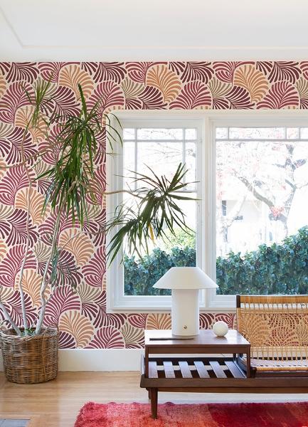 A Street Prints Trousdale Raspberry Fanning Flora Wallpaper By Scott Living