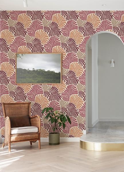 A Street Prints Trousdale Raspberry Fanning Flora Wallpaper By Scott Living