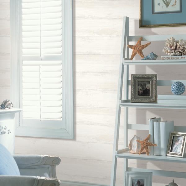 A Street Prints Truro Bone Weathered Shiplap Wallpaper