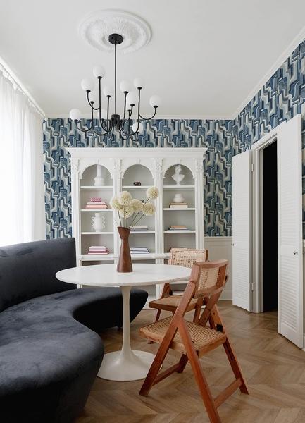 A Street Prints Tulum Blue Surreal Shapes Wallpaper