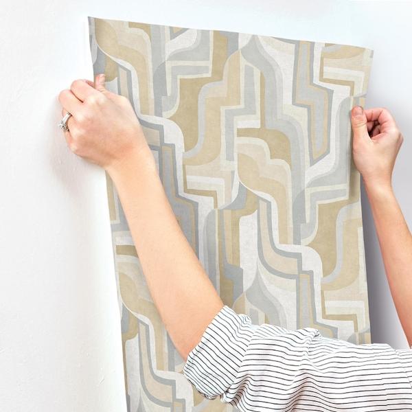 A Street Prints Tulum Khaki Surreal Shapes Wallpaper