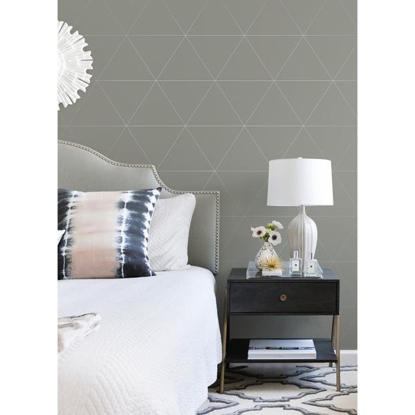 A Street Prints Twilight Silver Geometric Wallpaper