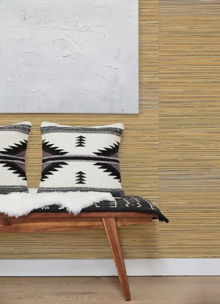 A Street Prints Ushi Black Modern Grasscloth Wallpaper