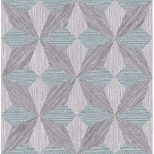 a street prints Valiant Aqua Faux Grasscloth Geometric Wallpaper