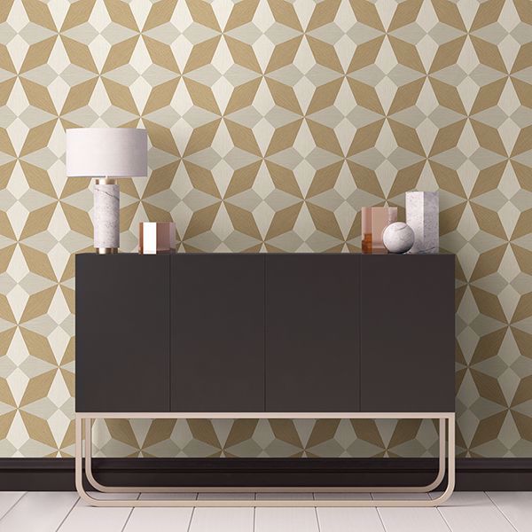 A Street Prints Valiant Beige Faux Grasscloth Geometric Wallpaper