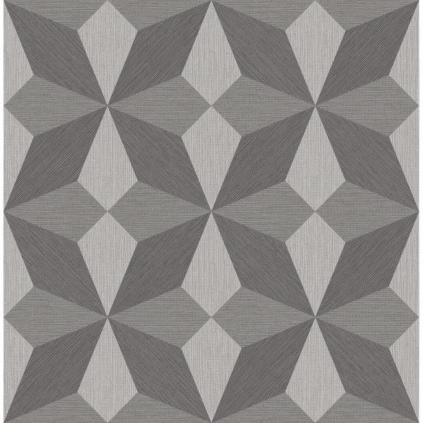 a street prints Valiant Grey Faux Grasscloth Geometric Wallpaper