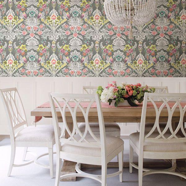 A Street Prints Vera Multicolor Floral Damask Wallpaper