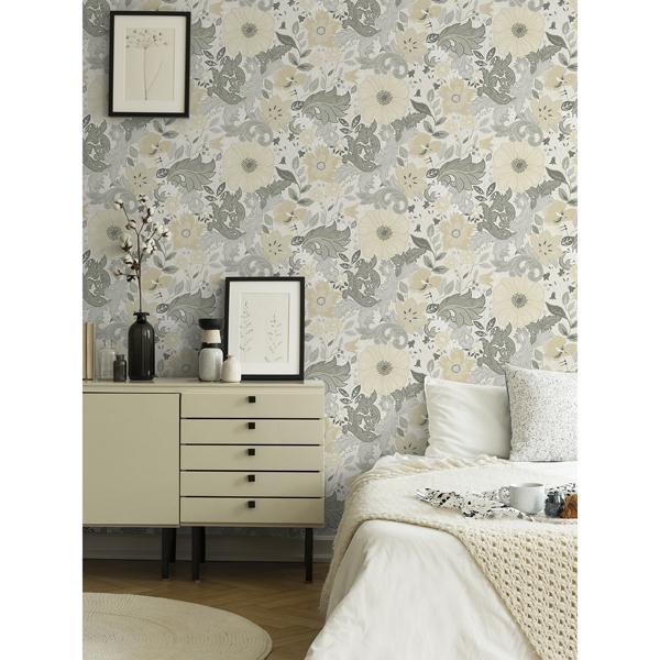A Street Prints Victoria Pastel Floral Nouveau Wallpaper