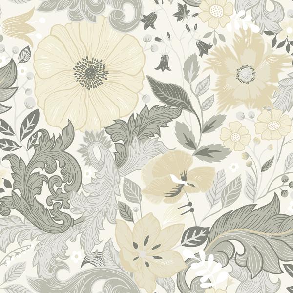 a street prints Victoria Pastel Floral Nouveau Wallpaper