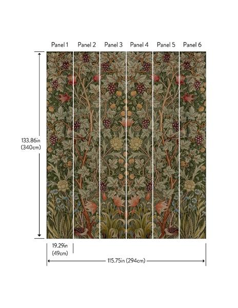 A Street Prints Vine Embroidery Dark Green Wall Mural