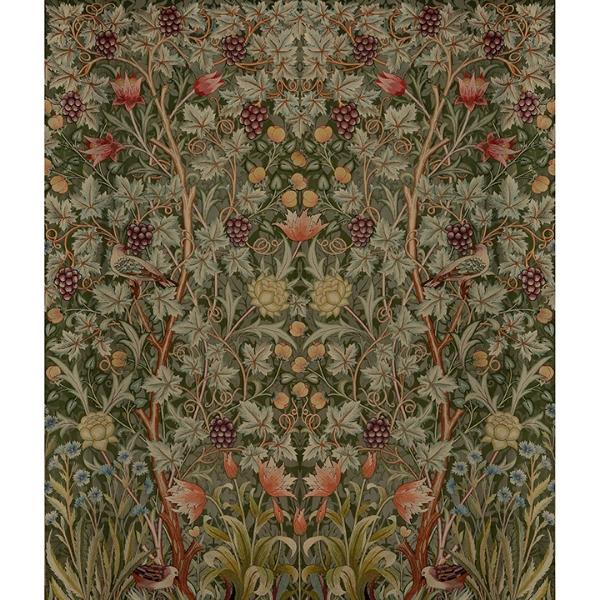 a street prints Vine Embroidery Dark Green Wall Mural