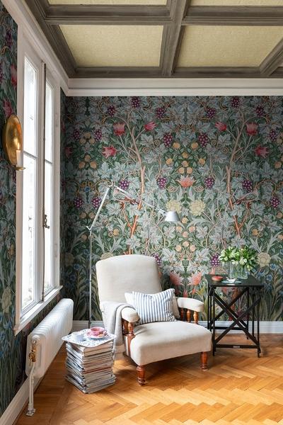 A Street Prints Vine Embroidery Sea Green Wall Mural