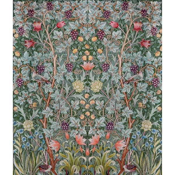 a street prints Vine Embroidery Sea Green Wall Mural