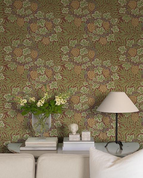 A Street Prints Vine Ruby Woodland Fruits Wallpaper