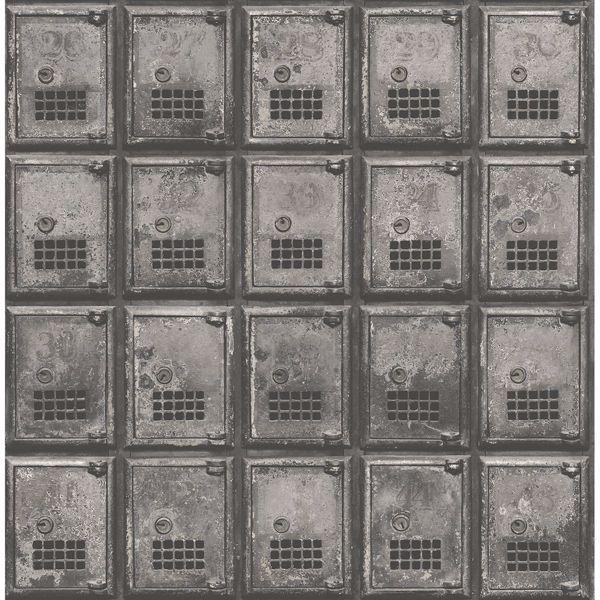 a street prints Vintage P.O. Boxes Charcoal Distressed Metal