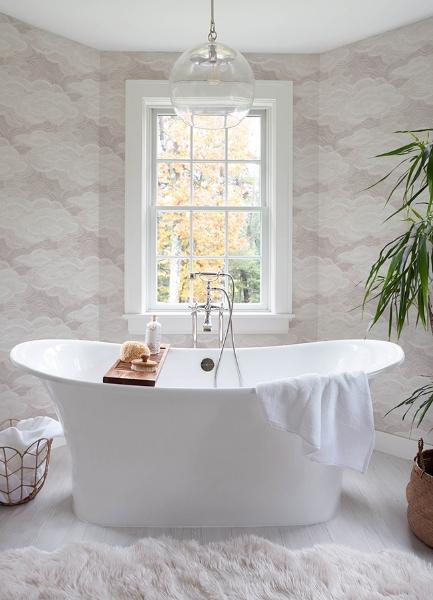 A Street Prints Vision Lavender Stipple Clouds Wallpaper