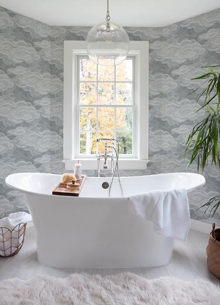 A Street Prints Vision Slate Stipple Clouds Wallpaper