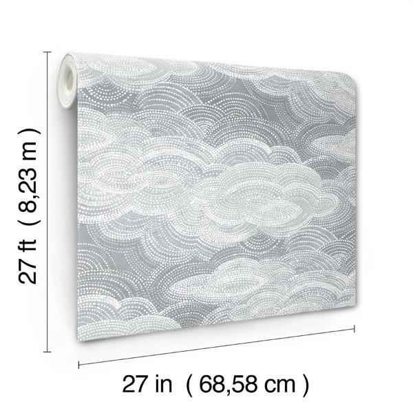 A Street Prints Vision Slate Stipple Clouds Wallpaper
