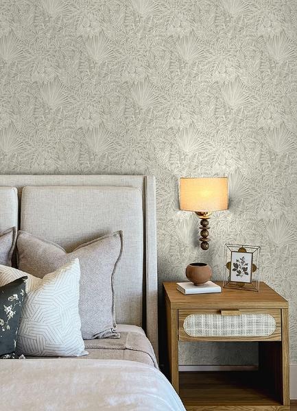 A Street Prints Vita Light Brown Botanical Wallpaper