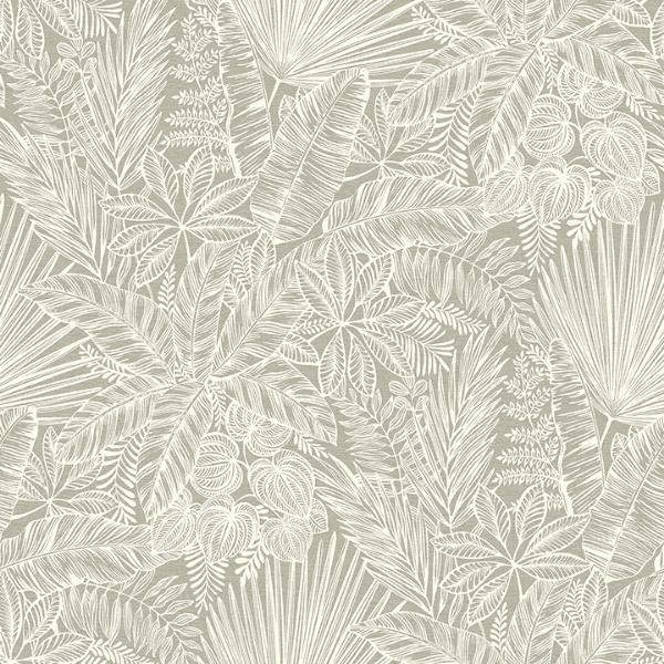 a street prints Vita Light Brown Botanical Wallpaper